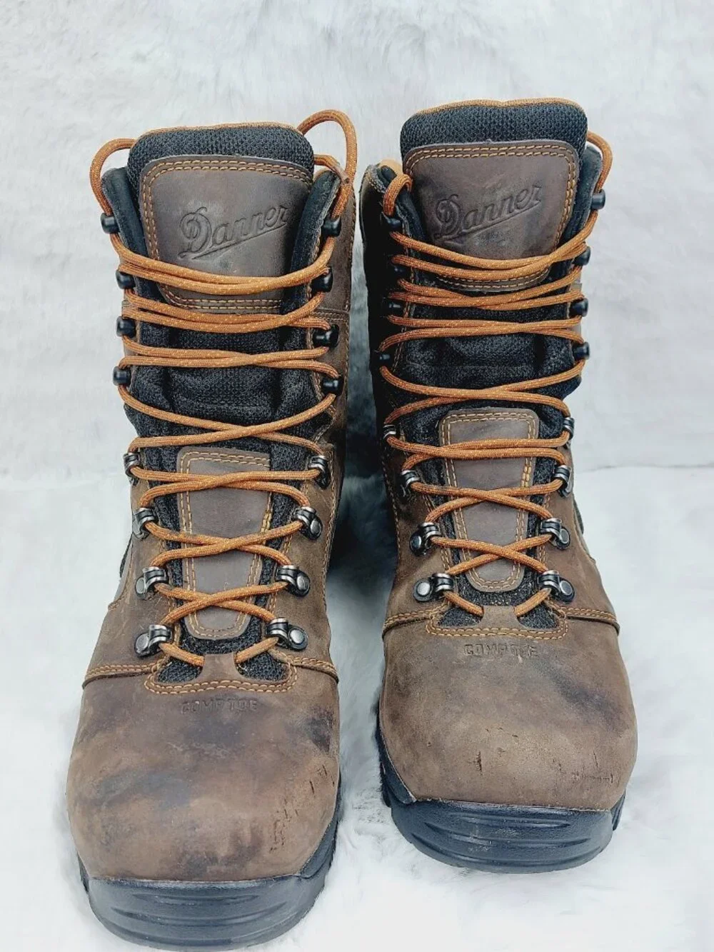 Danner Men's Brown Orange Vicious 8'' NMT Composite Toe Ankle Work Boots Size 11